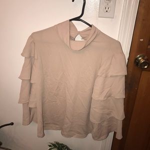 Brand new beige tiered sleeve top